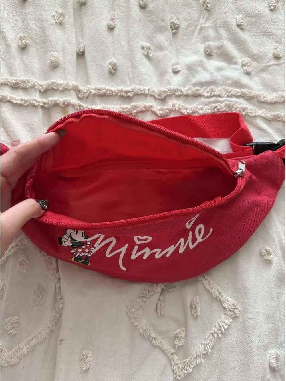 Disney Minnie Mouse Red Fanny Pack Waist Bag Adjustable Strap